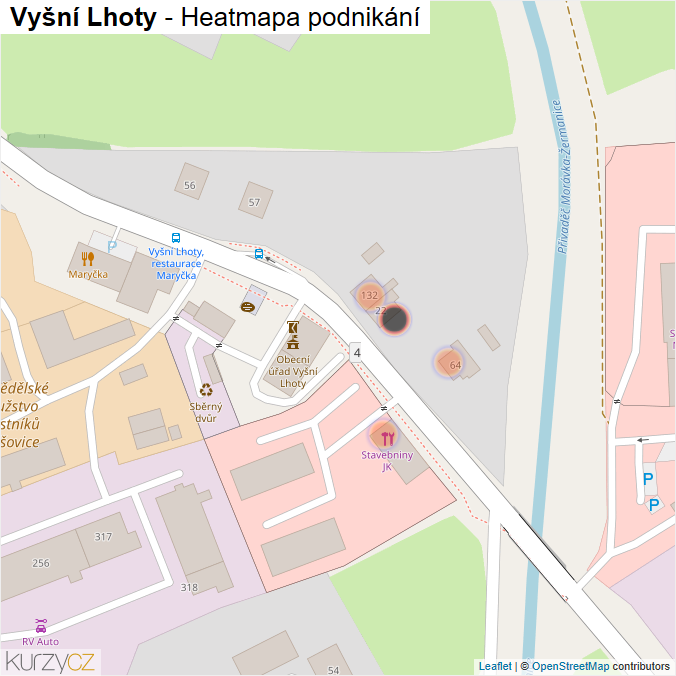 Mapa Vyšní Lhoty - Firmy v obci.