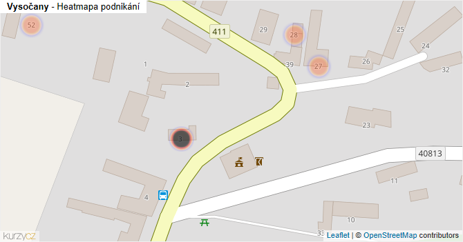 Vysočany - mapa podnikání