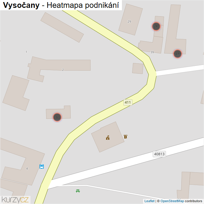 Mapa Vysočany - Firmy v obci.