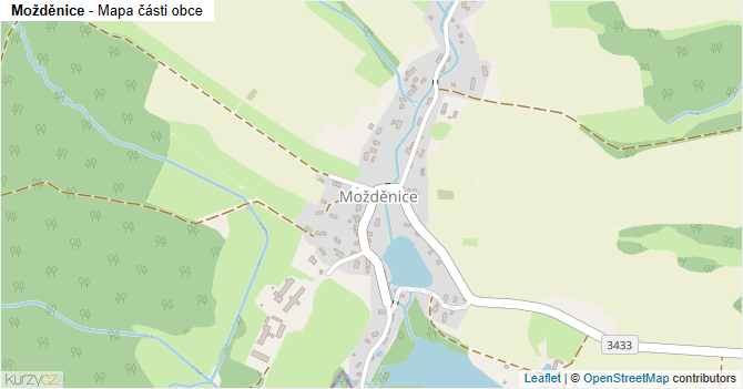 Možděnice - mapa části obce