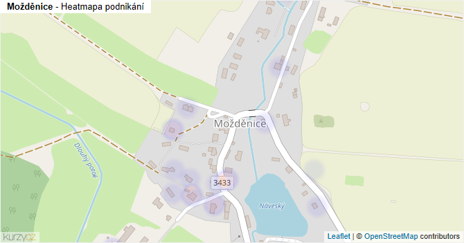 Možděnice - mapa podnikání