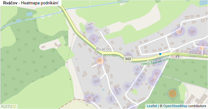 Rváčov - mapa podnikání