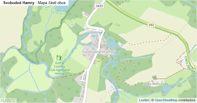 Svobodné Hamry - mapa části obce