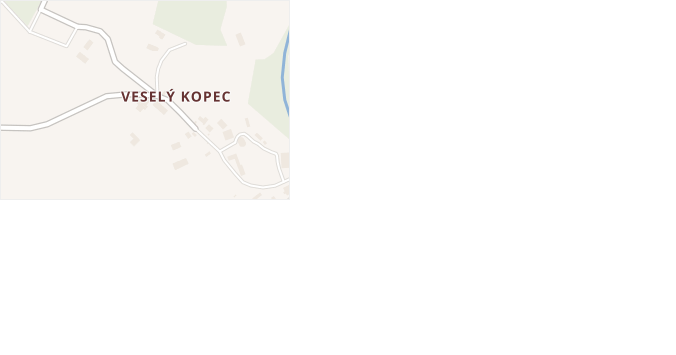 Veselý Kopec v obci Vysočina - mapa části obce