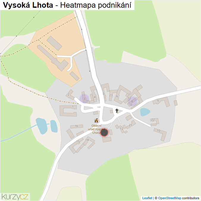 Mapa Vysoká Lhota - Firmy v části obce.