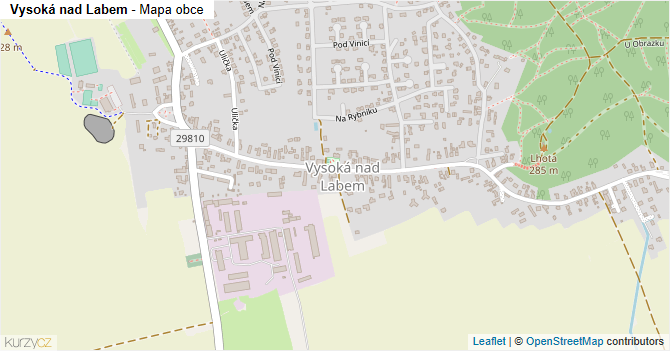 Vysoká nad Labem - mapa obce