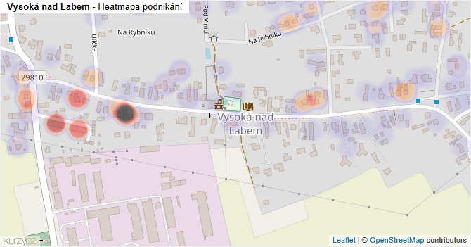 Vysoká nad Labem - mapa podnikání