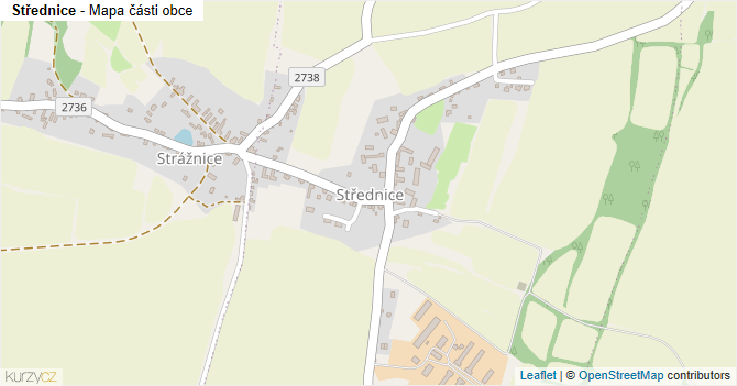 Střednice - mapa části obce
