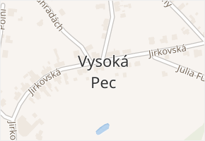Vysoká Pec v obci Vysoká Pec - mapa části obce