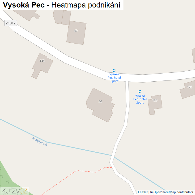 Mapa Vysoká Pec - Firmy v obci.