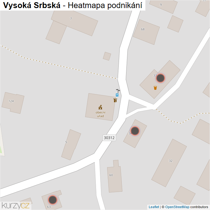 Mapa Vysoká Srbská - Firmy v obci.