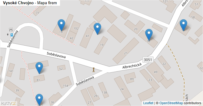 Vysoké Chvojno - mapa firem