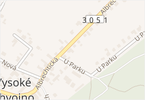 Albrechtická v obci Vysoké Chvojno - mapa ulice