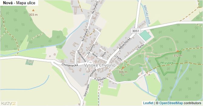 Nová - mapa ulice