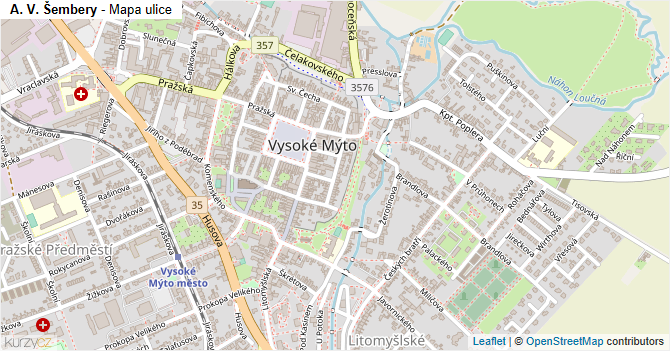 A. V. Šembery - mapa ulice