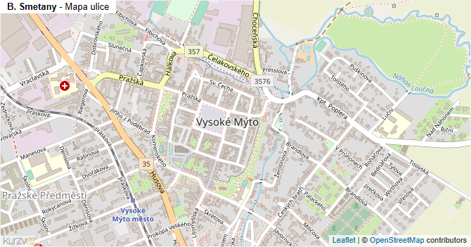 B. Smetany - mapa ulice