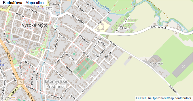 Bednářova - mapa ulice