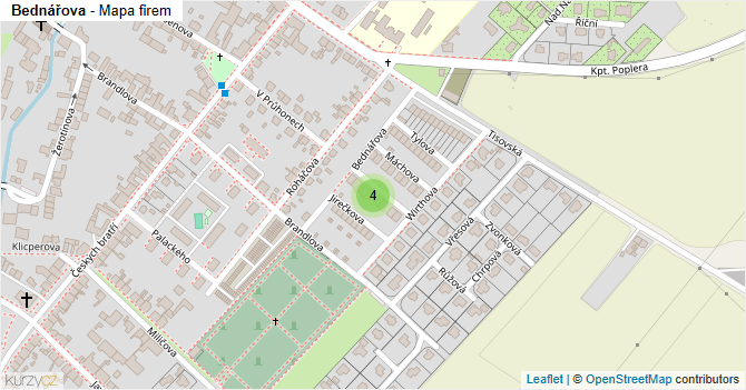 Bednářova - mapa firem