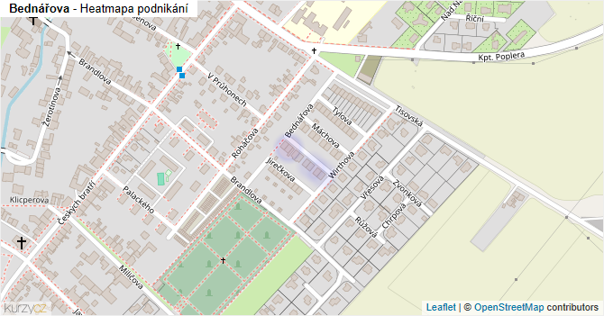 Bednářova - mapa podnikání