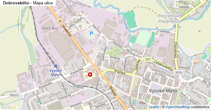 Dobrovského - mapa ulice