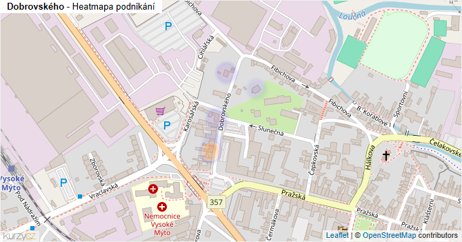 Dobrovského - mapa podnikání