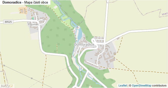 Domoradice - mapa části obce