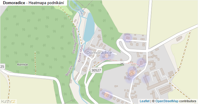 Domoradice - mapa podnikání
