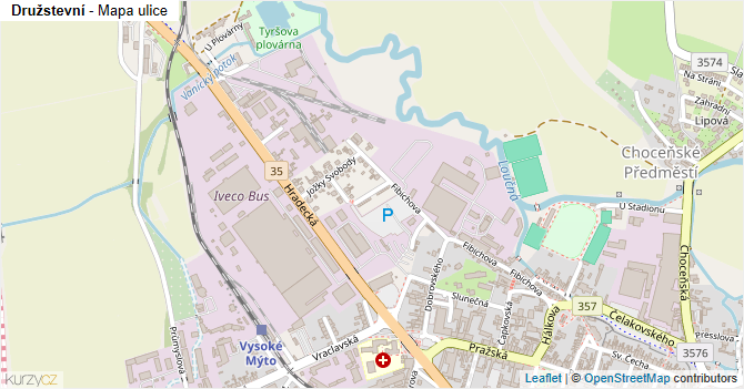 Družstevní - mapa ulice