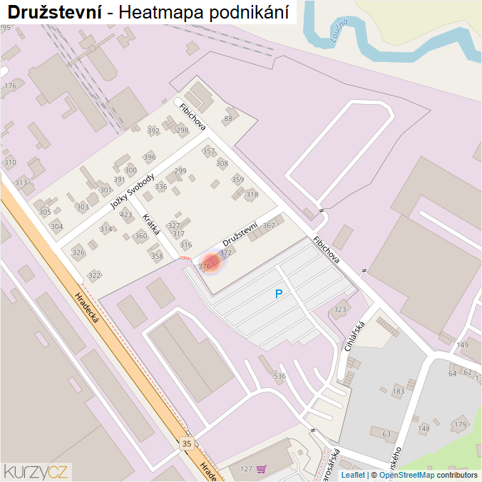 Mapa Družstevní - Firmy v ulici.