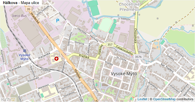 Hálkova - mapa ulice