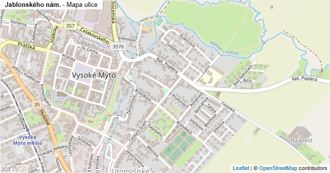 Jablonského nám. - mapa ulice