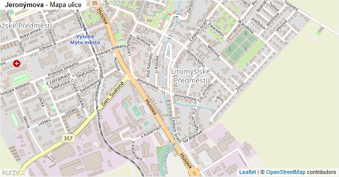 Jeronýmova - mapa ulice