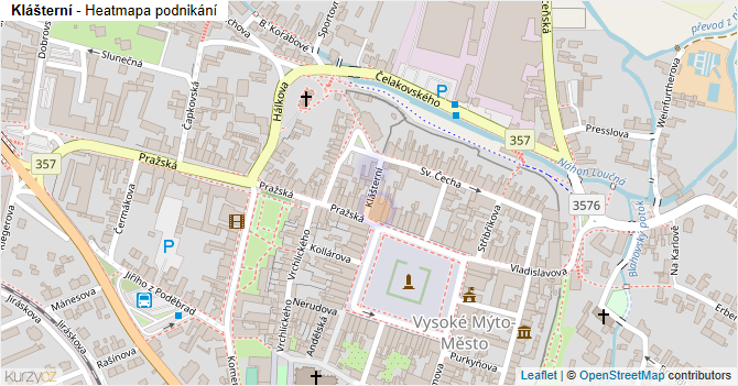 Klášterní - mapa podnikání