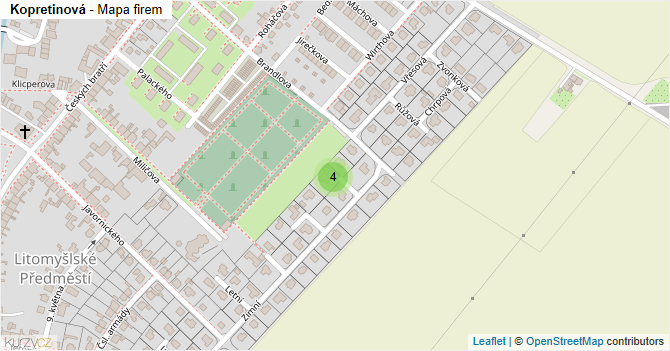 Kopretinová - mapa firem