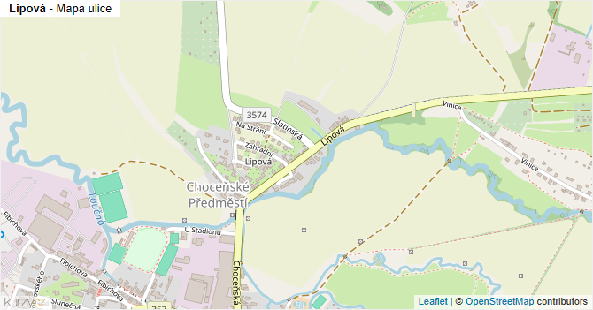 Lipová - mapa ulice