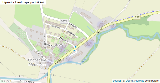 Lipová - mapa podnikání
