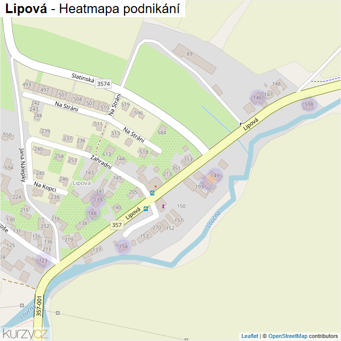 Mapa Lipová - Firmy v ulici.