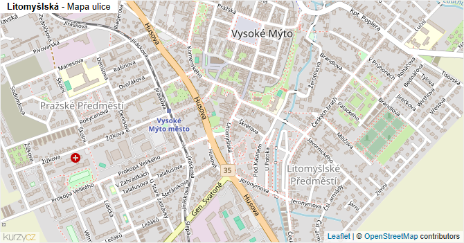 Litomyšlská - mapa ulice