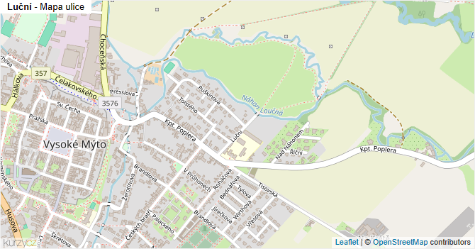 Luční - mapa ulice