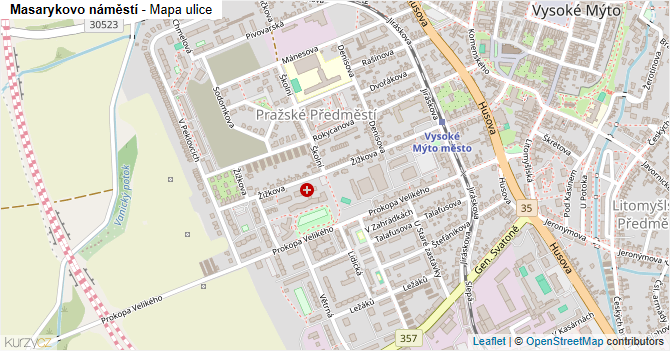 Masarykovo náměstí - mapa ulice