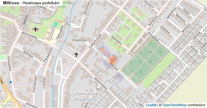 Miličova - mapa podnikání