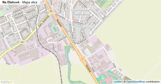 Na Blahově - mapa ulice