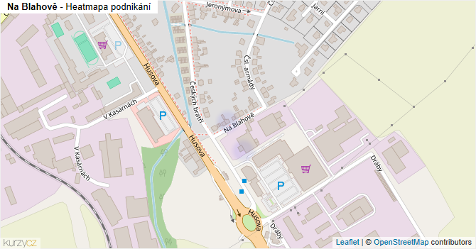 Na Blahově - mapa podnikání