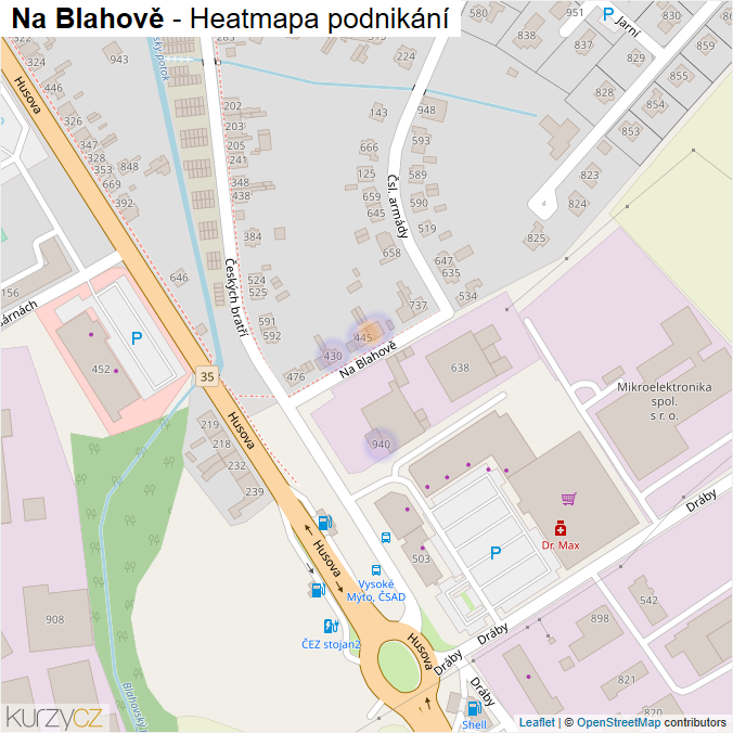 Mapa Na Blahově - Firmy v ulici.
