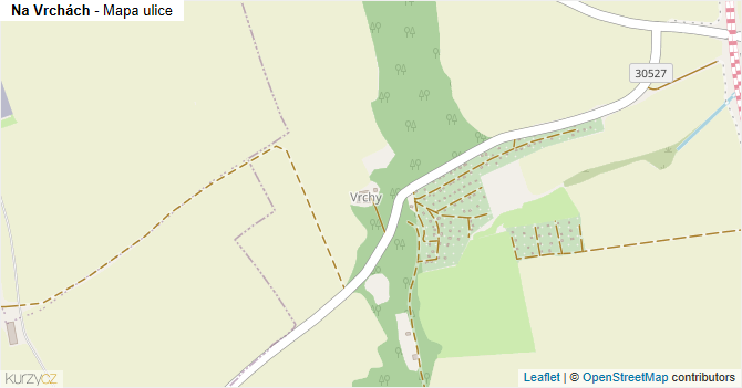 Na Vrchách - mapa ulice