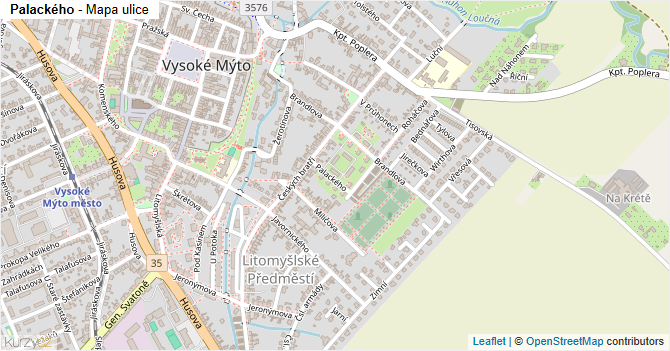 Palackého - mapa ulice