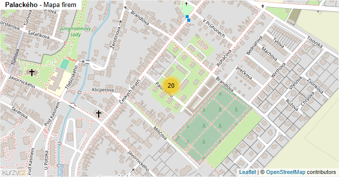 Palackého - mapa firem