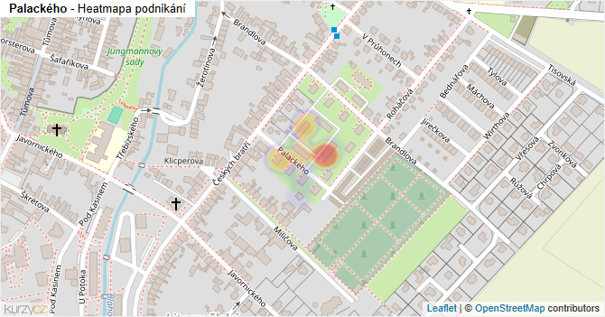 Palackého - mapa podnikání