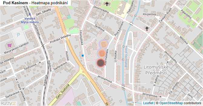 Pod Kasinem - mapa podnikání