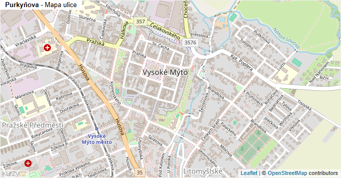 Purkyňova - mapa ulice